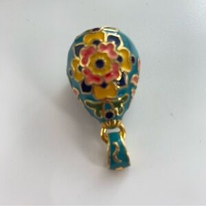🛑SOLD🛑SOLD🛑Joan Rivers Colorful Floral Enamel Egg  Pendant